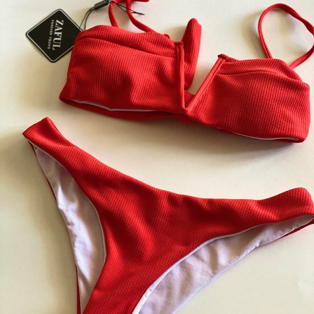 Zaful High Cut Red Bikini